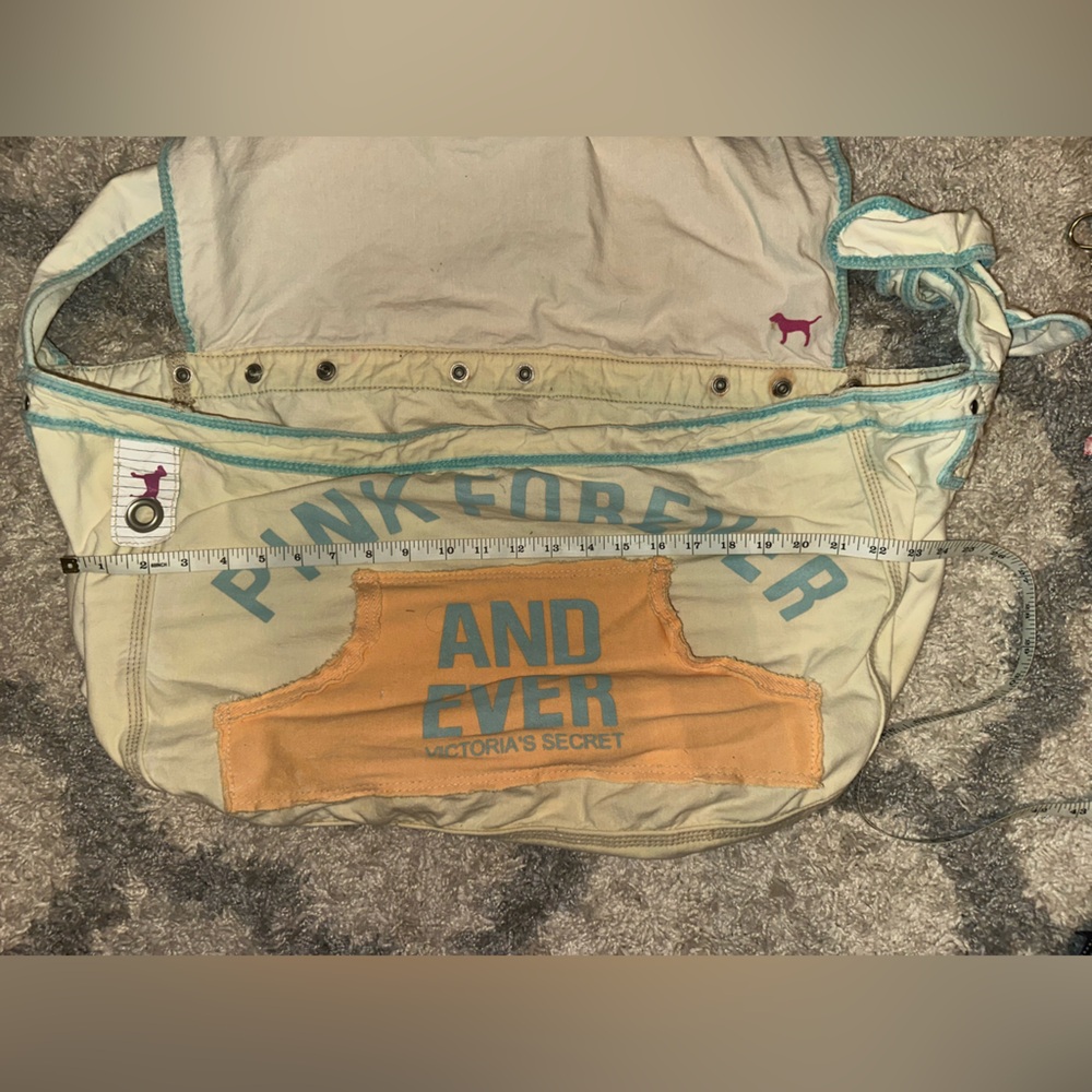 VINTAGE 90s PINK Victoria's Secret Shoulder Bag - Brown and Cream - Picture 5 of 5
